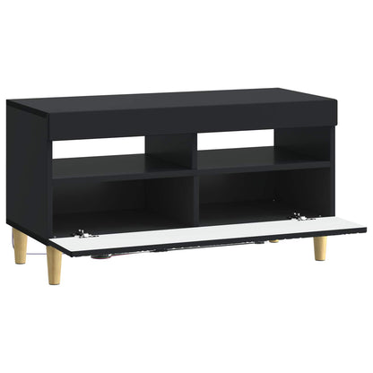 LED tv-meubel Zwart Bewerkt hout