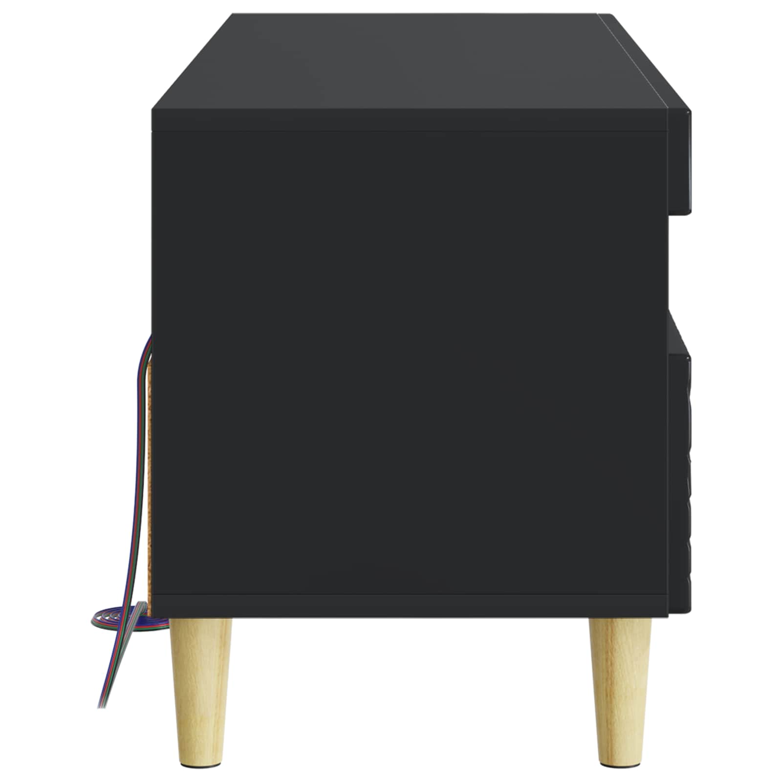 LED tv-meubel Zwart Bewerkt hout
