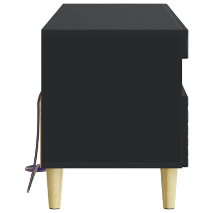 LED tv-meubel Zwart Bewerkt hout