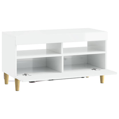 LED tv-meubel Hoogglans Wit Bewerkt hout