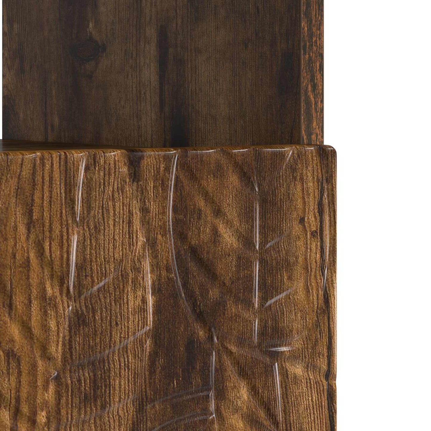 LED tv-meubel Gerookt eiken Bewerkt hout
