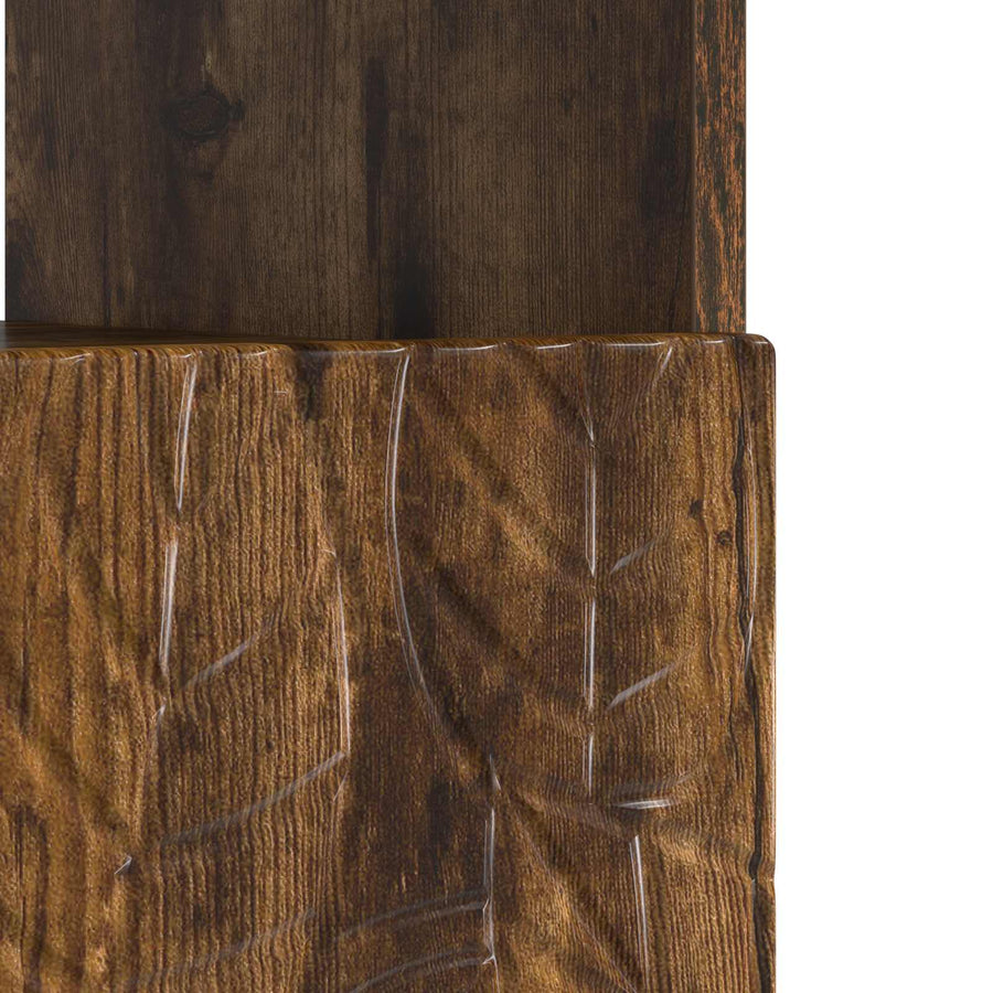 LED tv-meubel Gerookt eiken Bewerkt hout