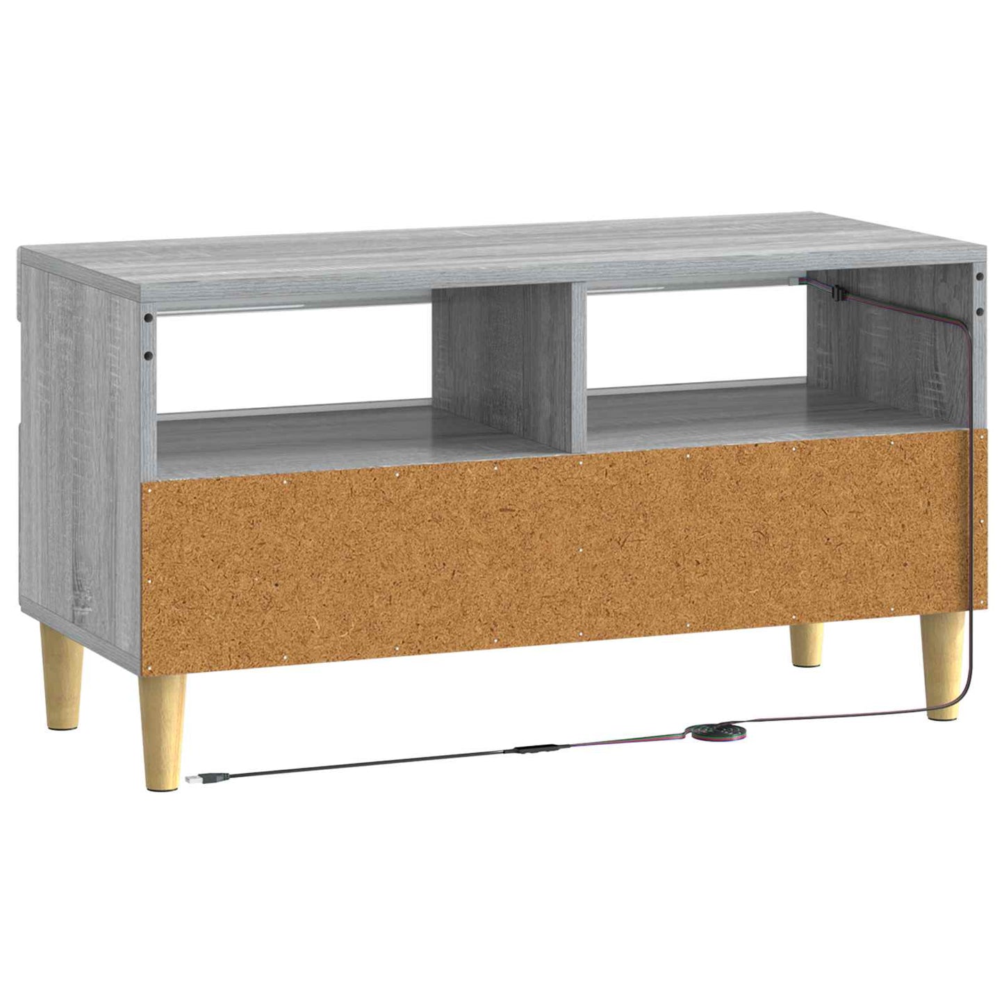 LED tv-meubel Grijs Sonoma Bewerkt hout