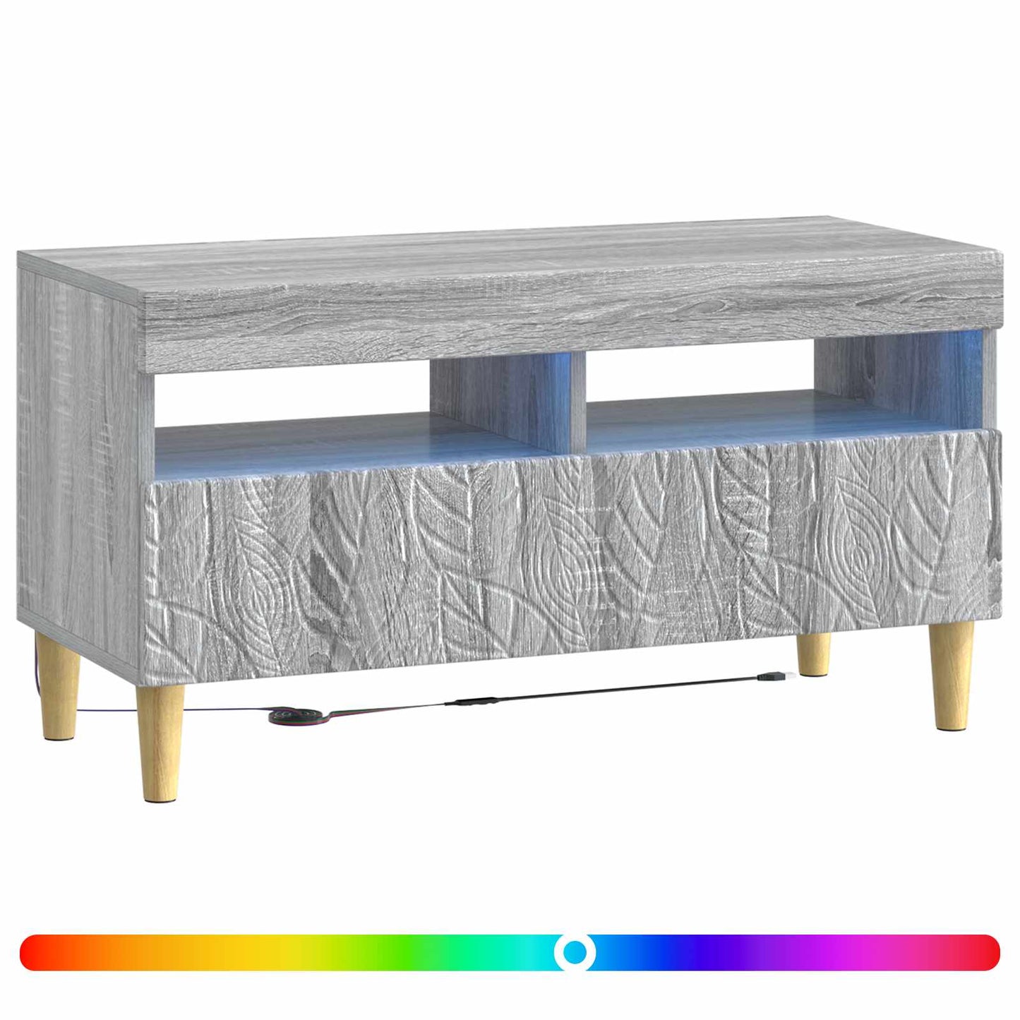 LED tv-meubel Grijs Sonoma Bewerkt hout