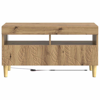 LED tv-meubel Artisanaal eiken Bewerkt hout