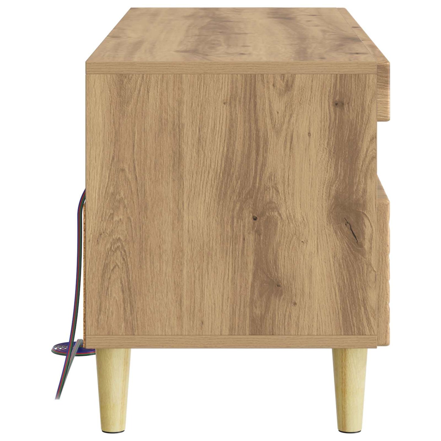 LED tv-meubel Artisanaal eiken Bewerkt hout