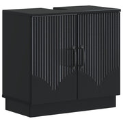 Wastafelkast badkamer zwart 59,5x31,5x56 cm