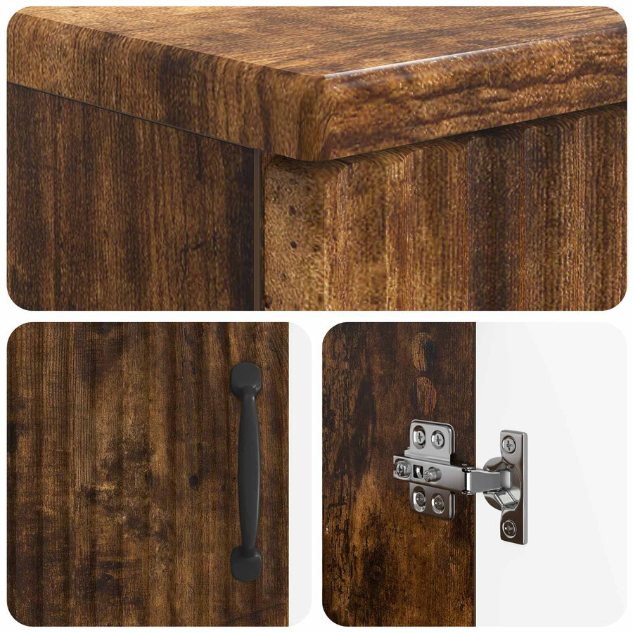 Badkamer wastafelkast HOORN Gerookt eiken 59,5 x 31,5 x 56 cm