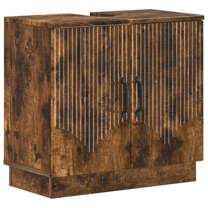 Badkamer wastafelkast HOORN Gerookt eiken 59,5 x 31,5 x 56 cm