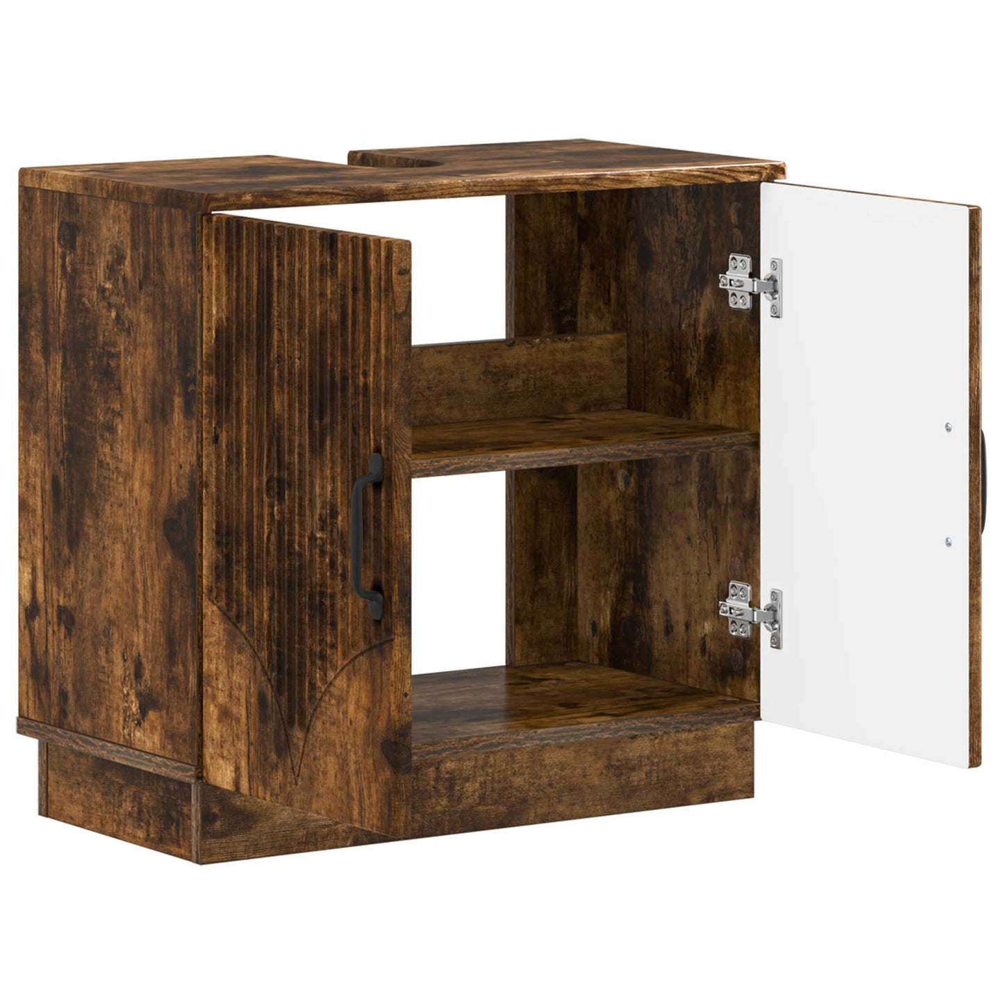 Badkamer wastafelkast HOORN Gerookt eiken 59,5 x 31,5 x 56 cm