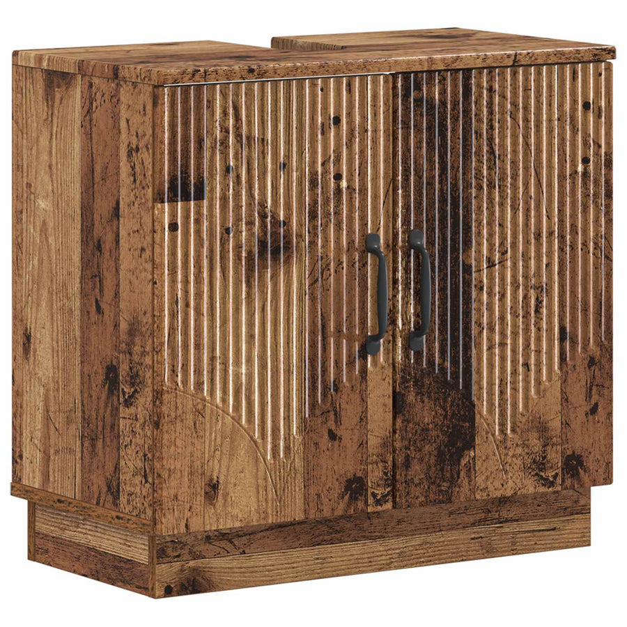 Badkamer wastafelkast HOORN Oud hout 59,5 x 31,5 x 56 cm