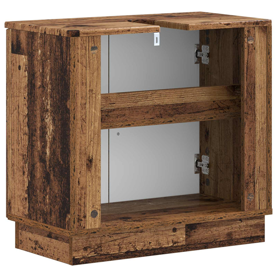 Badkamer wastafelkast HOORN Oud hout 59,5 x 31,5 x 56 cm
