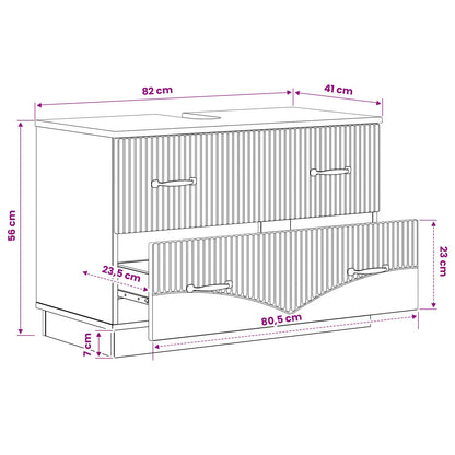 Badkamer wastafelkast HOORN Hoogglans Wit 82 x 41 x 56 cm