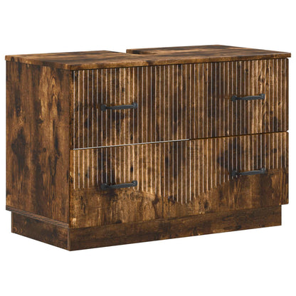 Badkamer wastafelkast HOORN Gerookt eiken 82 x 41 x 56 cm