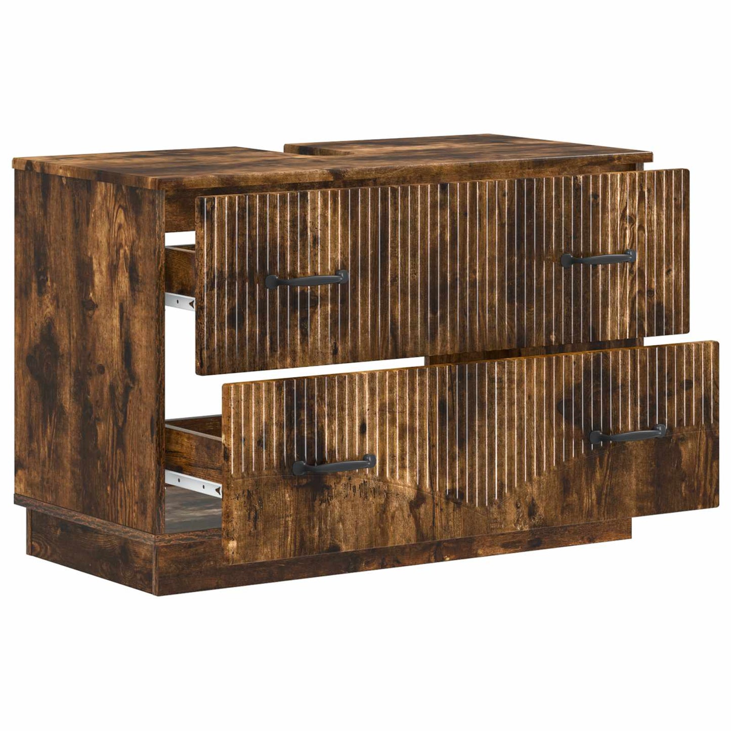 Badkamer wastafelkast HOORN Gerookt eiken 82 x 41 x 56 cm