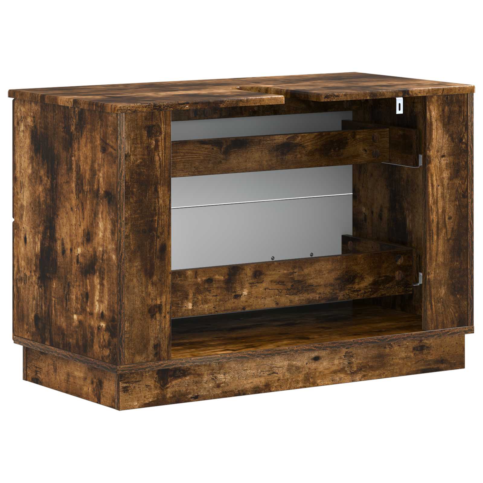 Badkamer wastafelkast HOORN Gerookt eiken 82 x 41 x 56 cm