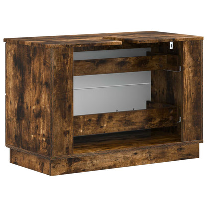 Badkamer wastafelkast HOORN Gerookt eiken 82 x 41 x 56 cm
