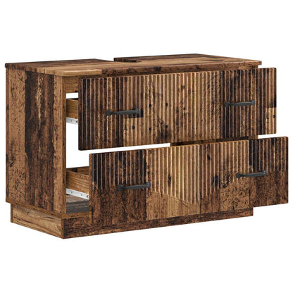 Badkamer wastafelkast HOORN Oud hout 82 x 41 x 56 cm