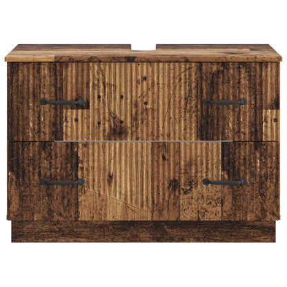 Badkamer wastafelkast HOORN Oud hout 82 x 41 x 56 cm