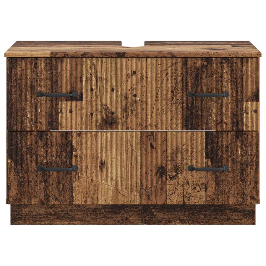 Badkamer wastafelkast HOORN Oud hout 82 x 41 x 56 cm