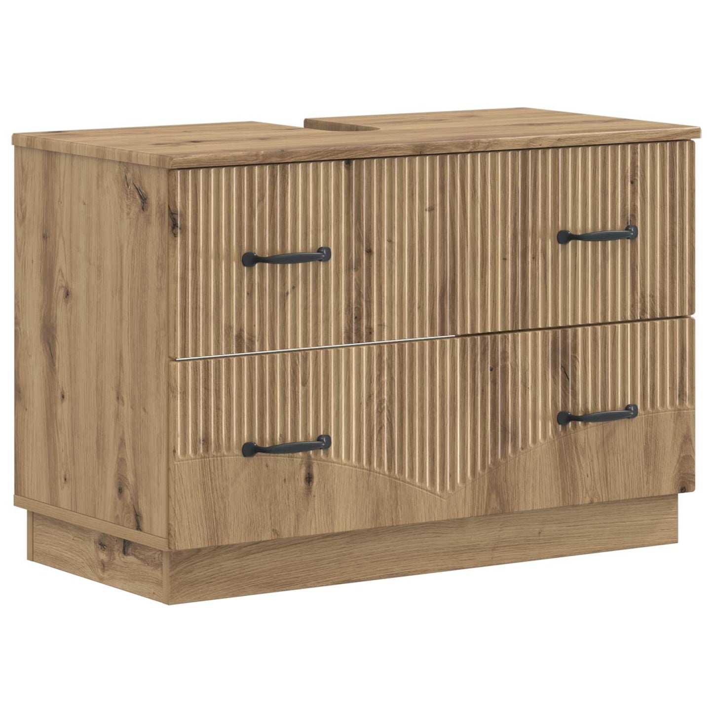 Badkamer wastafelkast HOORN Artisanaal eiken 82 x 41 x 56 cm