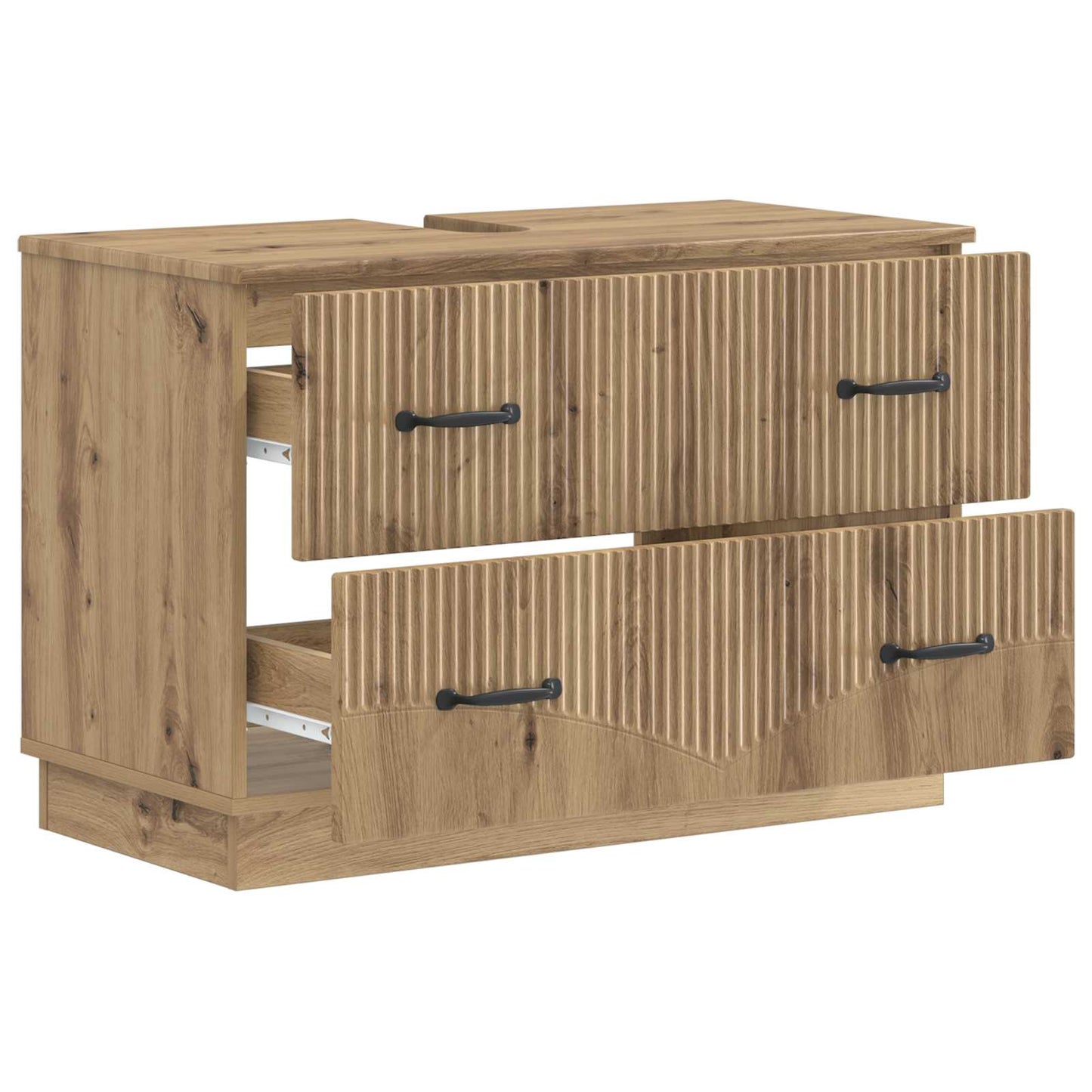 Badkamer wastafelkast HOORN Artisanaal eiken 82 x 41 x 56 cm