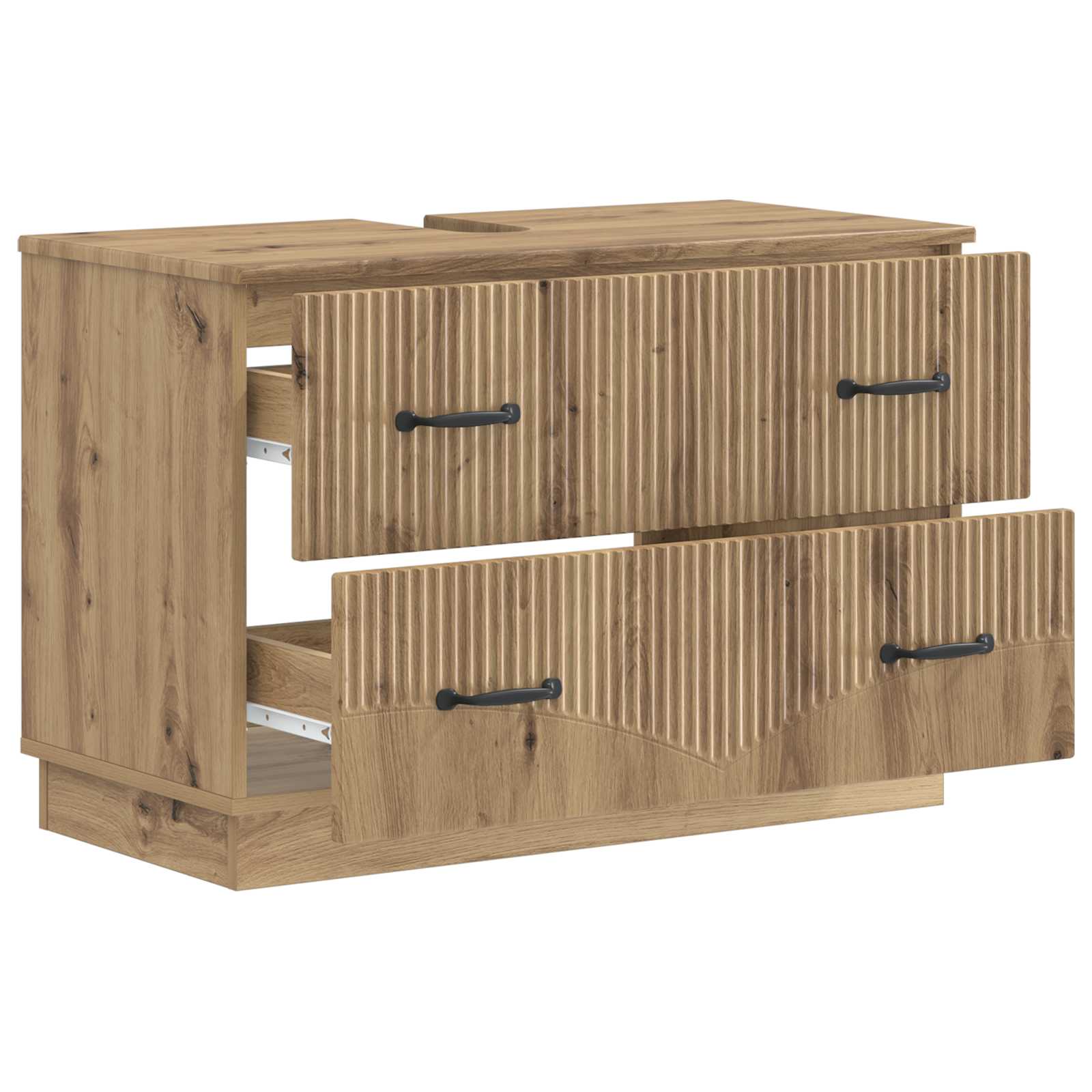 Badkamer wastafelkast HOORN Artisanaal eiken 82 x 41 x 56 cm
