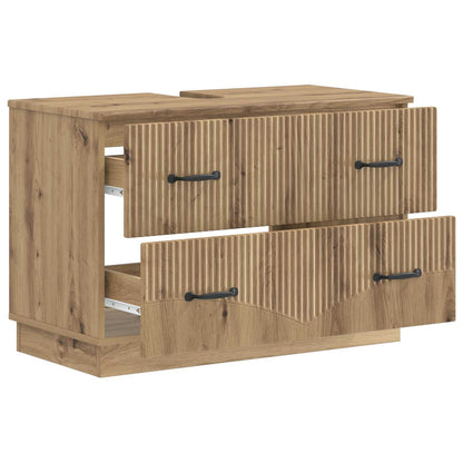 Badkamer wastafelkast HOORN Artisanaal eiken 82 x 41 x 56 cm