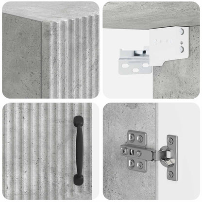 Badkamer wandkast HOORN Betongrijs 30 x 31 x 59 cm Bewerkt hout