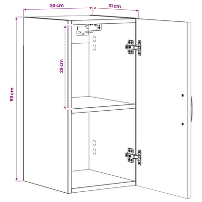 Badkamer wandkast HOORN Betongrijs 30 x 31 x 59 cm Bewerkt hout