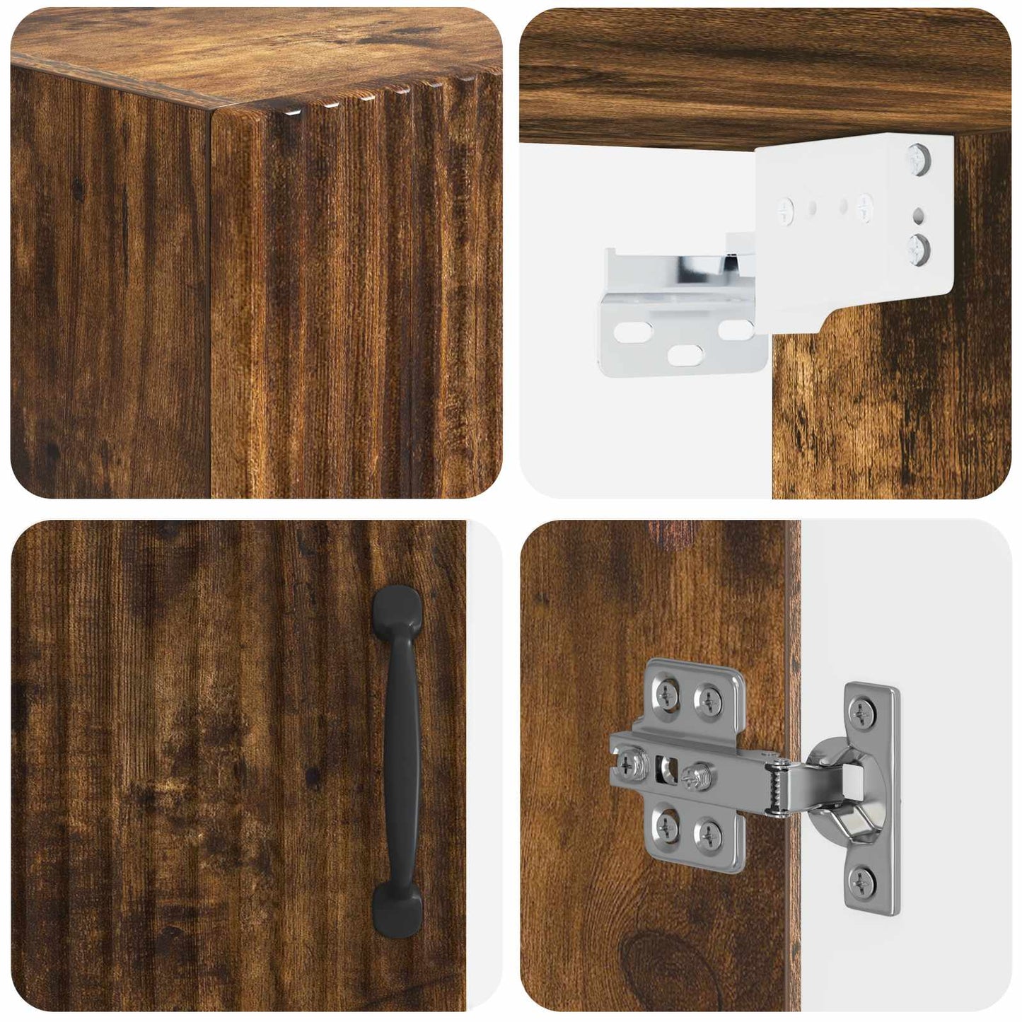 Badkamer wandkast HOORN Gerookt eiken 30 x 31 x 59 cm