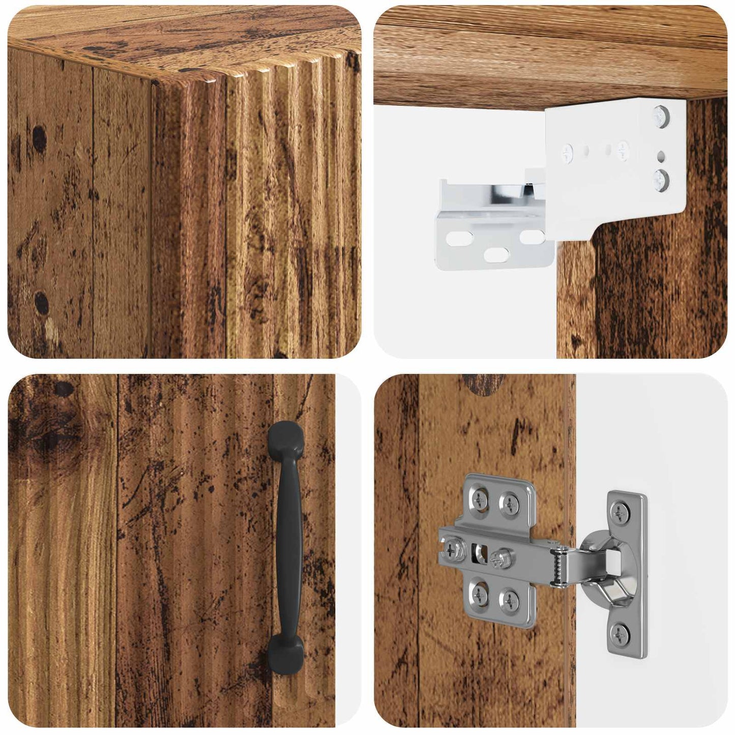 Badkamer wandkast HOORN Oud hout 30 x 31 x 59 cm Bewerkt hout