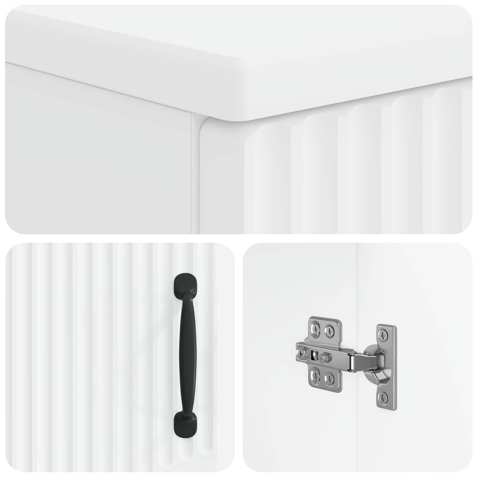 Badkamerkast met Open Plank HOORN Wit 30 x 31 x 187 cm