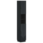 Badkamerkast zwart 30x31x187 cm met open plank