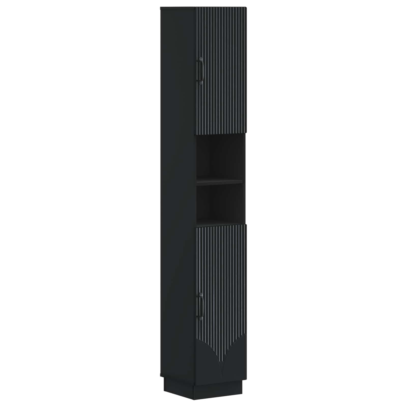 Badkamerkast met Open Plank HOORN Zwart 30 x 31 x 187 cm