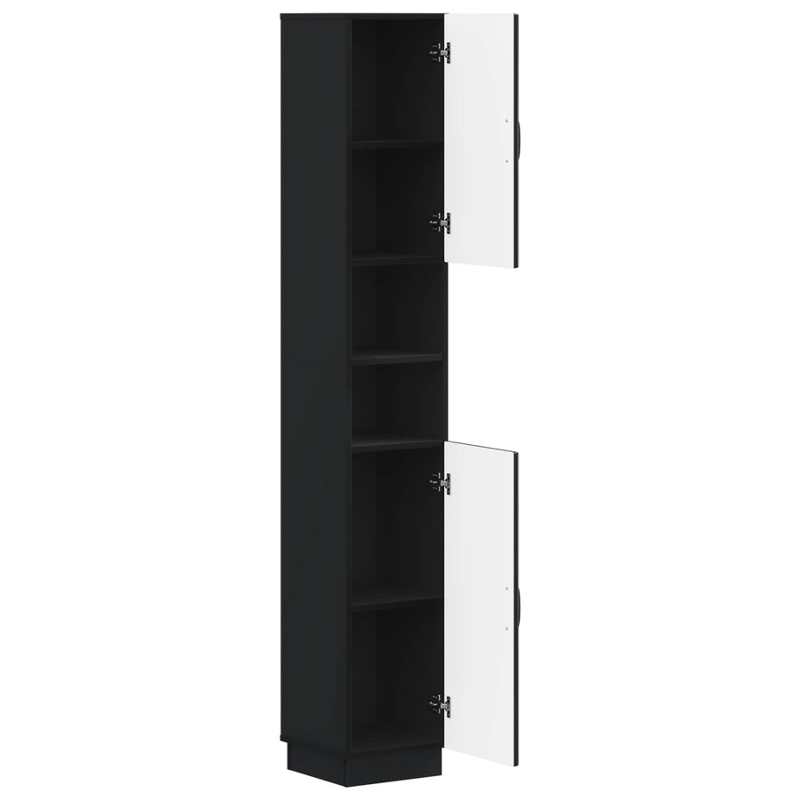 Badkamerkast met Open Plank HOORN Zwart 30 x 31 x 187 cm