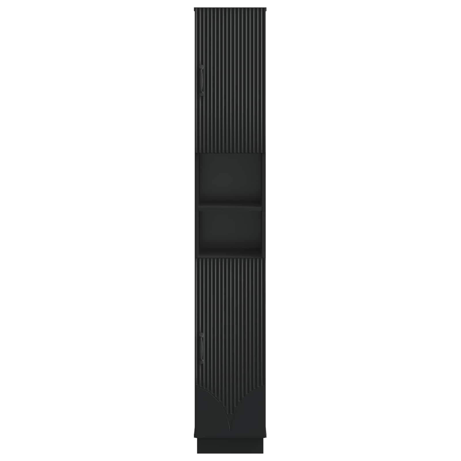 Badkamerkast met Open Plank HOORN Zwart 30 x 31 x 187 cm