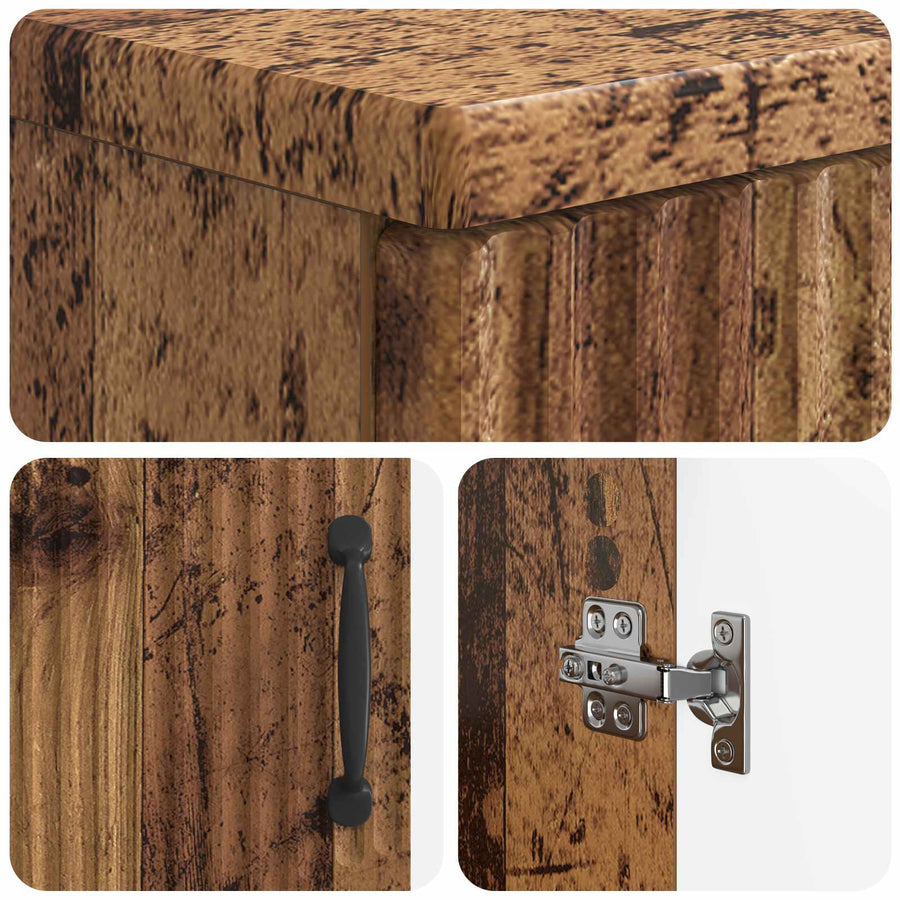 Badkamerkast met Open Plank HOORN Oud hout 30 x 31 x 187 cm