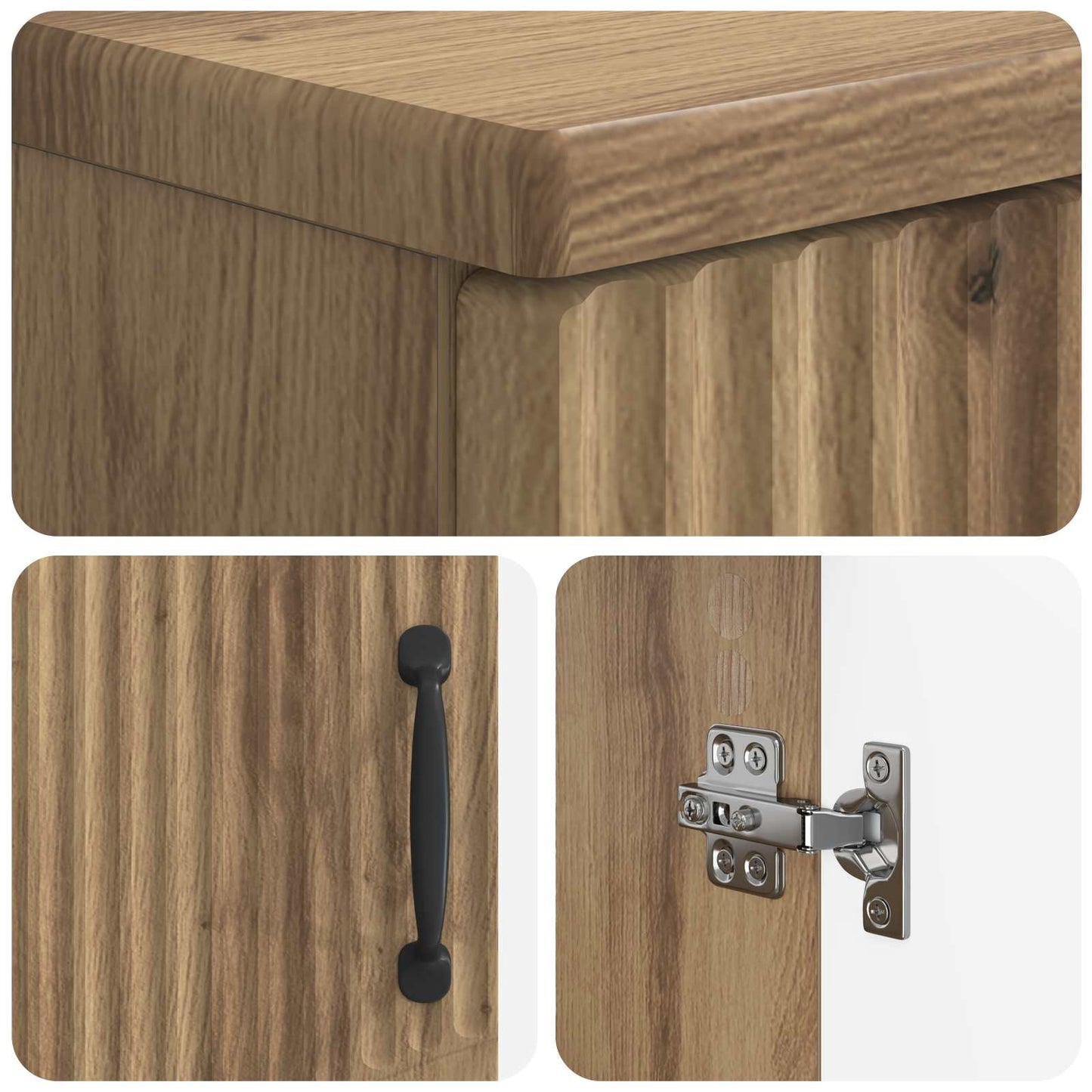 Badkamerkast met Open Plank HOORN Artisanaal eiken