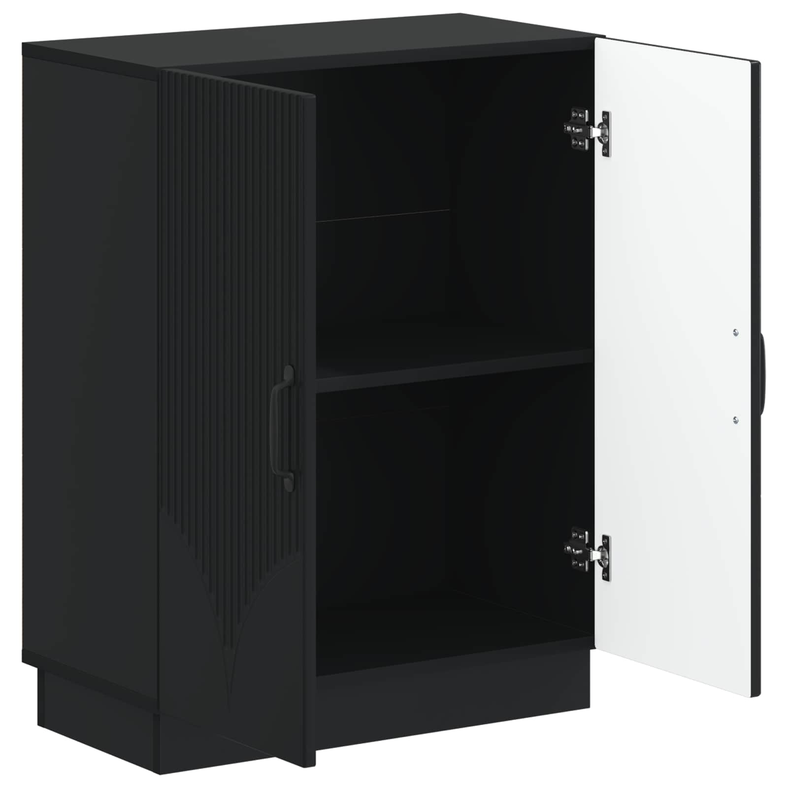 Badkamer Opbergkast HOORN Zwart 59,5 x 31 x 77 cm Bewerkt hout