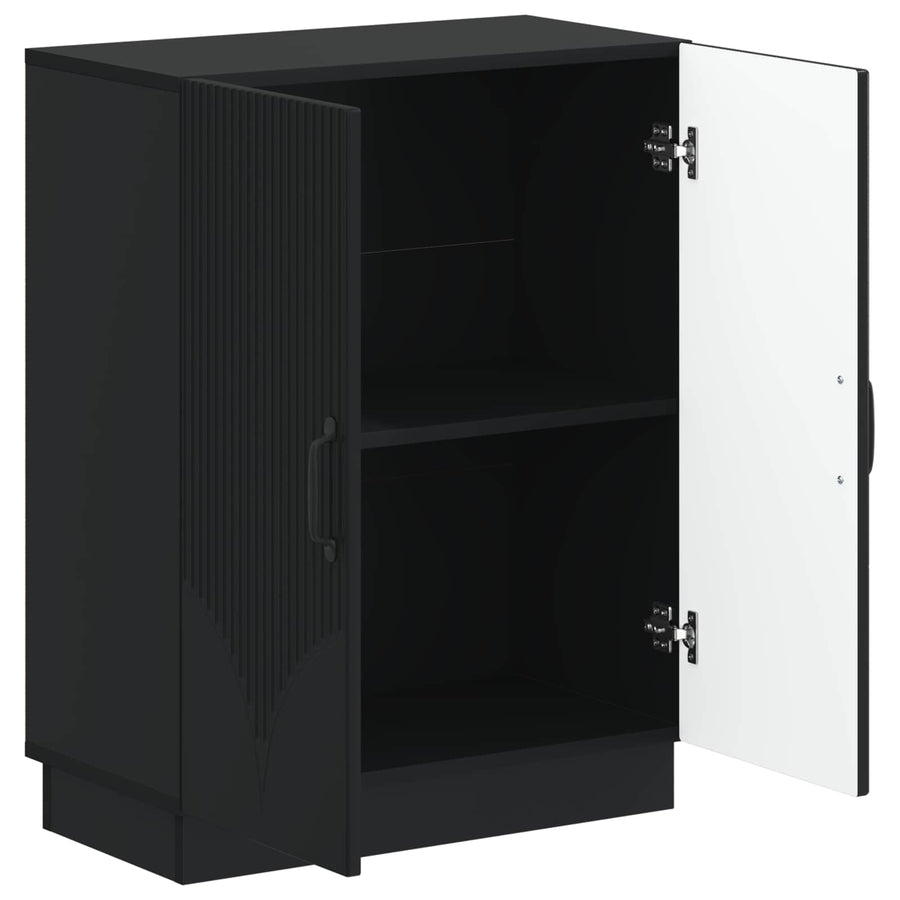 Badkamer Opbergkast HOORN Zwart 59,5 x 31 x 77 cm Bewerkt hout