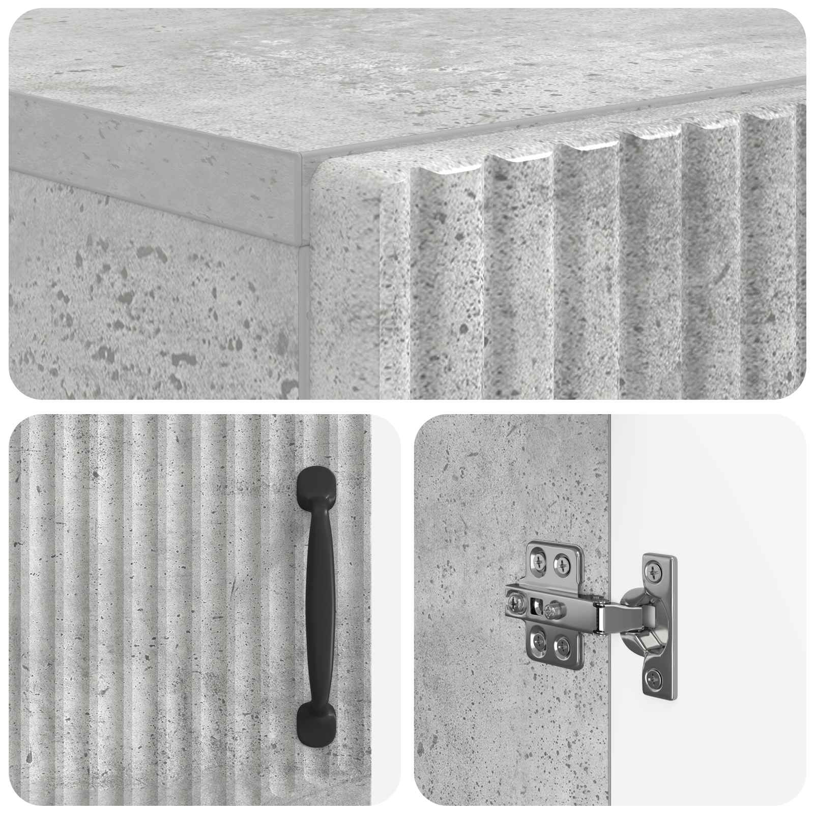 Badkamer Opbergkast HOORN Betongrijs 59,5 x 31 x 77 cm