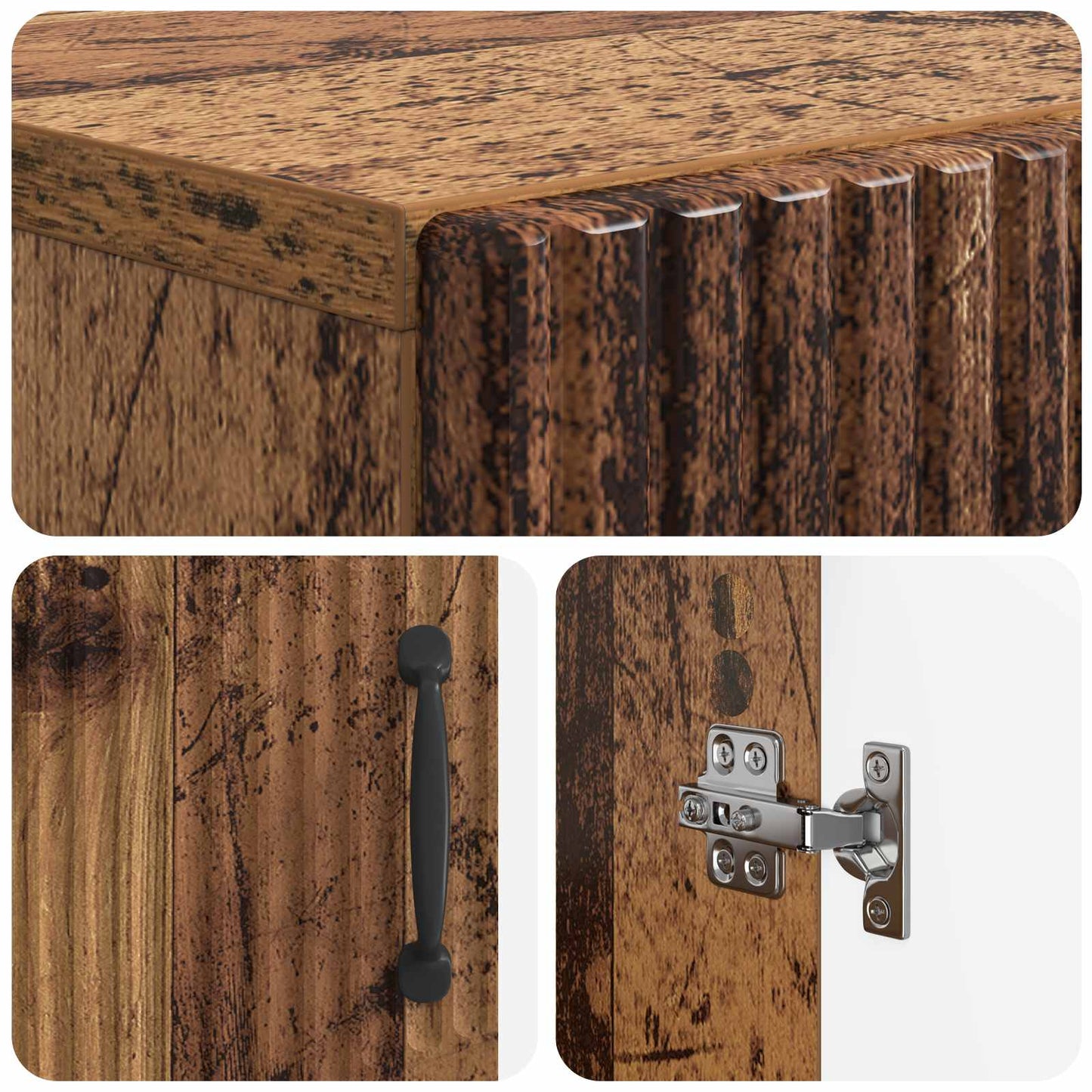 Badkamer Opbergkast HOORN Oud hout 59,5 x 31 x 77 cm