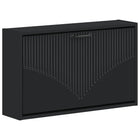 Wandkast schoenenkast HOORN 71x17x43 cm zwart bewerkt hout