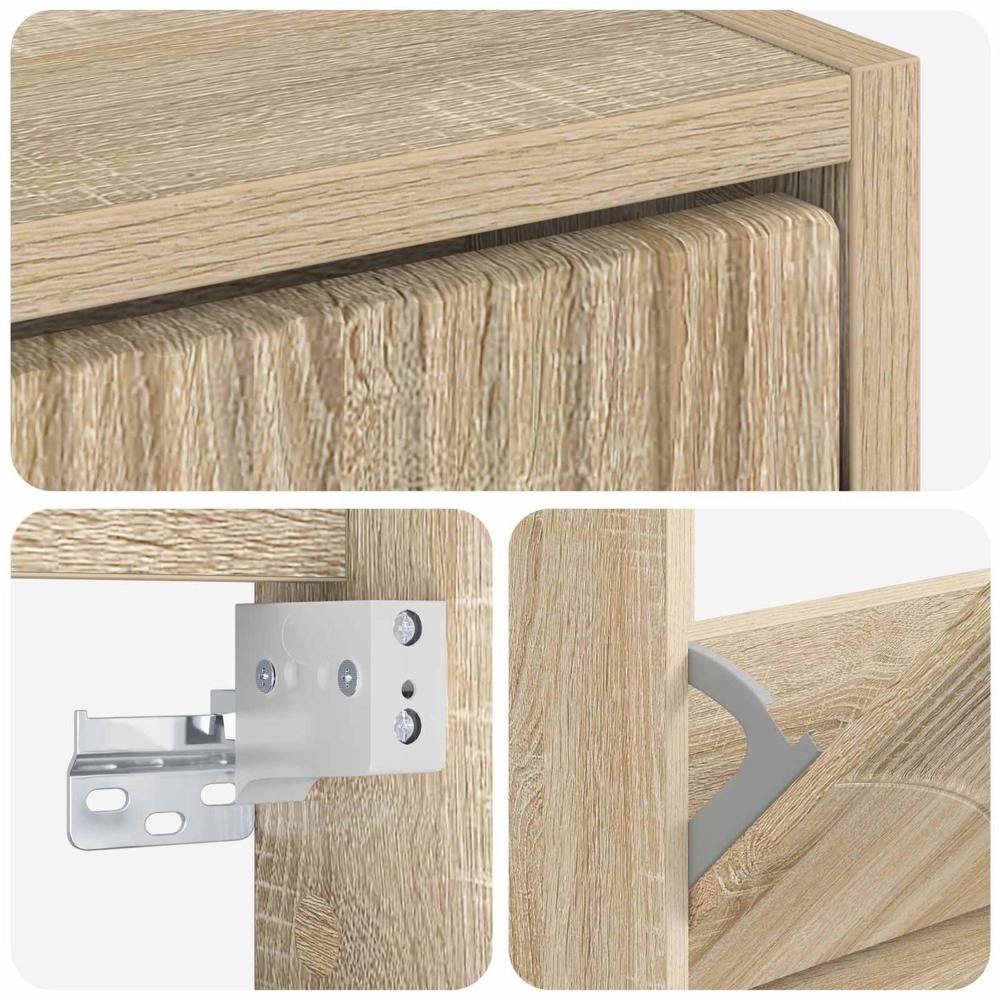 Wandgemonteerde Schoenkast HOORN 71 x 17 x 43 cm Bewerkt hout