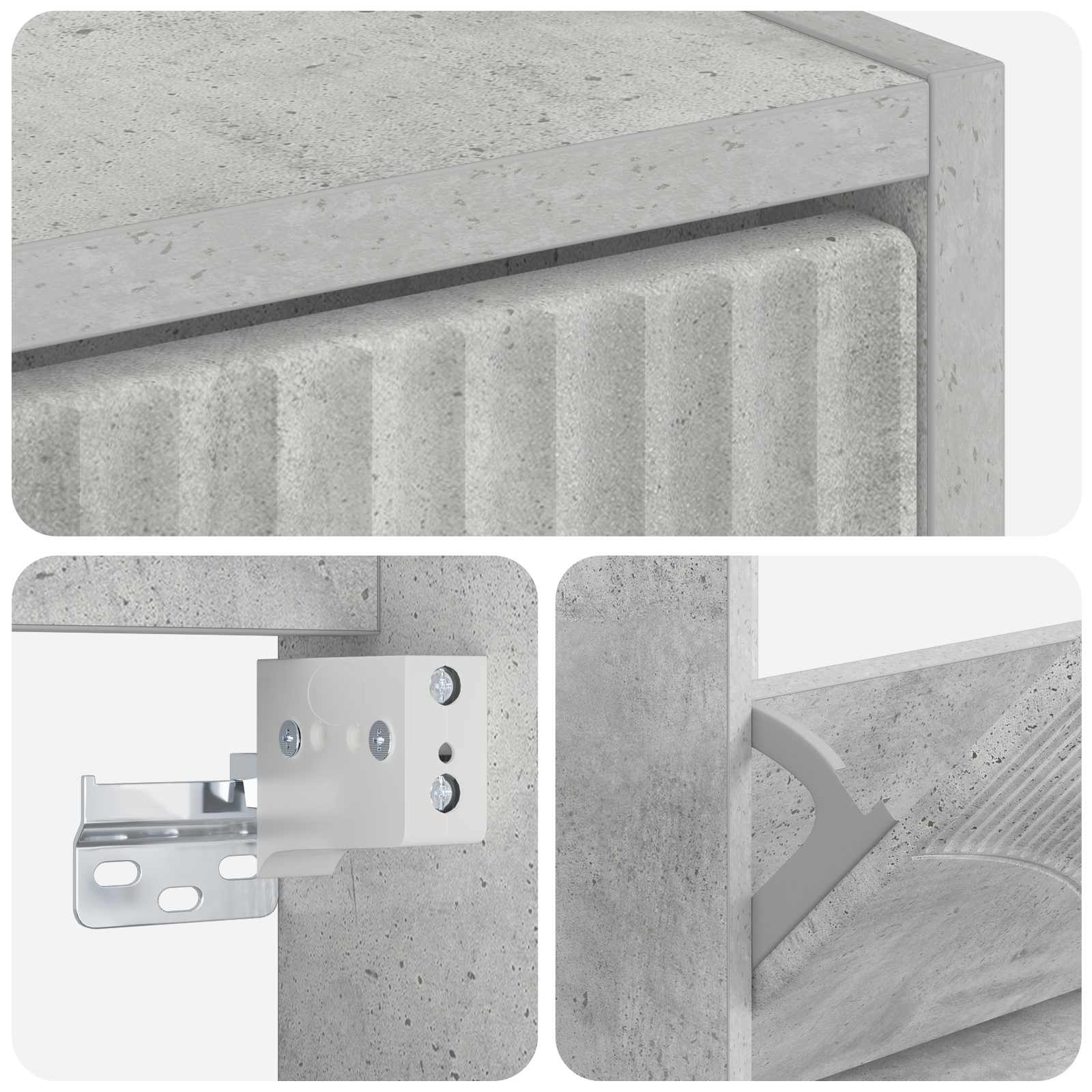 Wandgemonteerde Schoenkast HOORN 71 x 17 x 43 cm Bewerkt hout