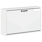 Wandgemonteerde schoenenkast 71x17x43 cm hoogglans wit