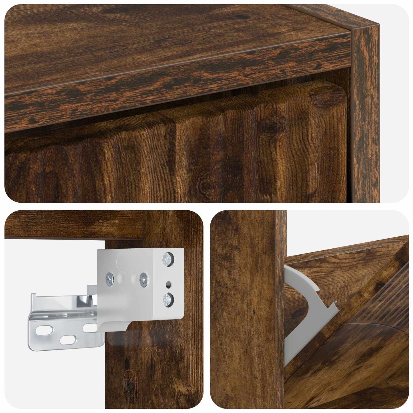 Wandgemonteerde Schoenkast HOORN 71 x 17 x 43 cm Bewerkt hout
