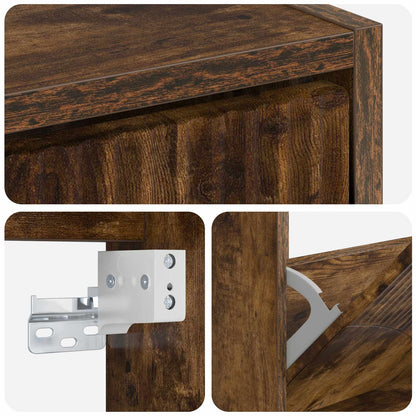 Wandgemonteerde Schoenkast HOORN 71 x 17 x 43 cm Bewerkt hout