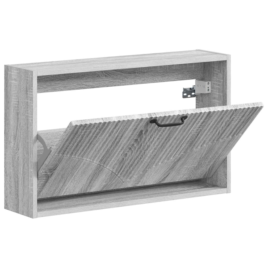 Wandgemonteerde Schoenkast HOORN 71 x 17 x 43 cm Bewerkt hout